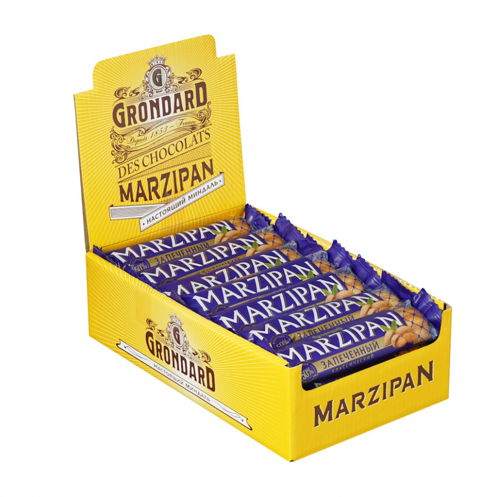  TM Grondard   (11161) Батончики НЕглазированные Марципановые Запечённые, (28шт по 40г)    в Брянске