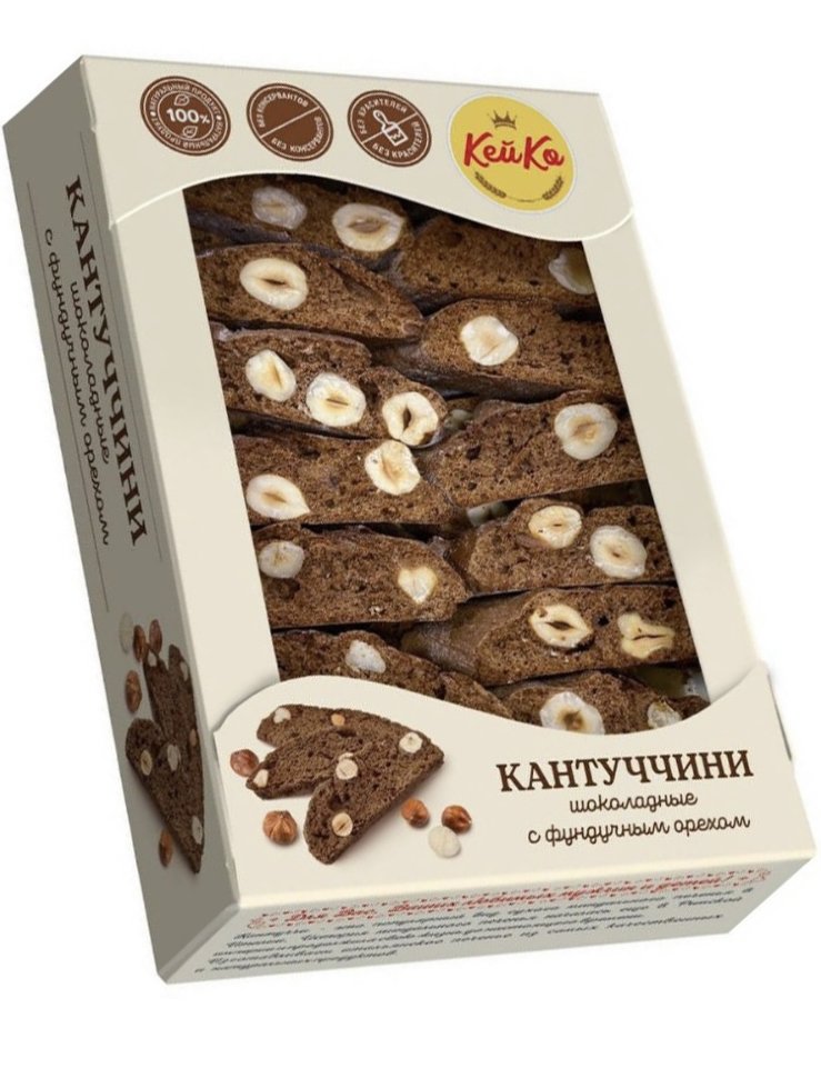  Кей Ко Кантуччини шоколадные с фундучным орехом, 200г  в Брянске